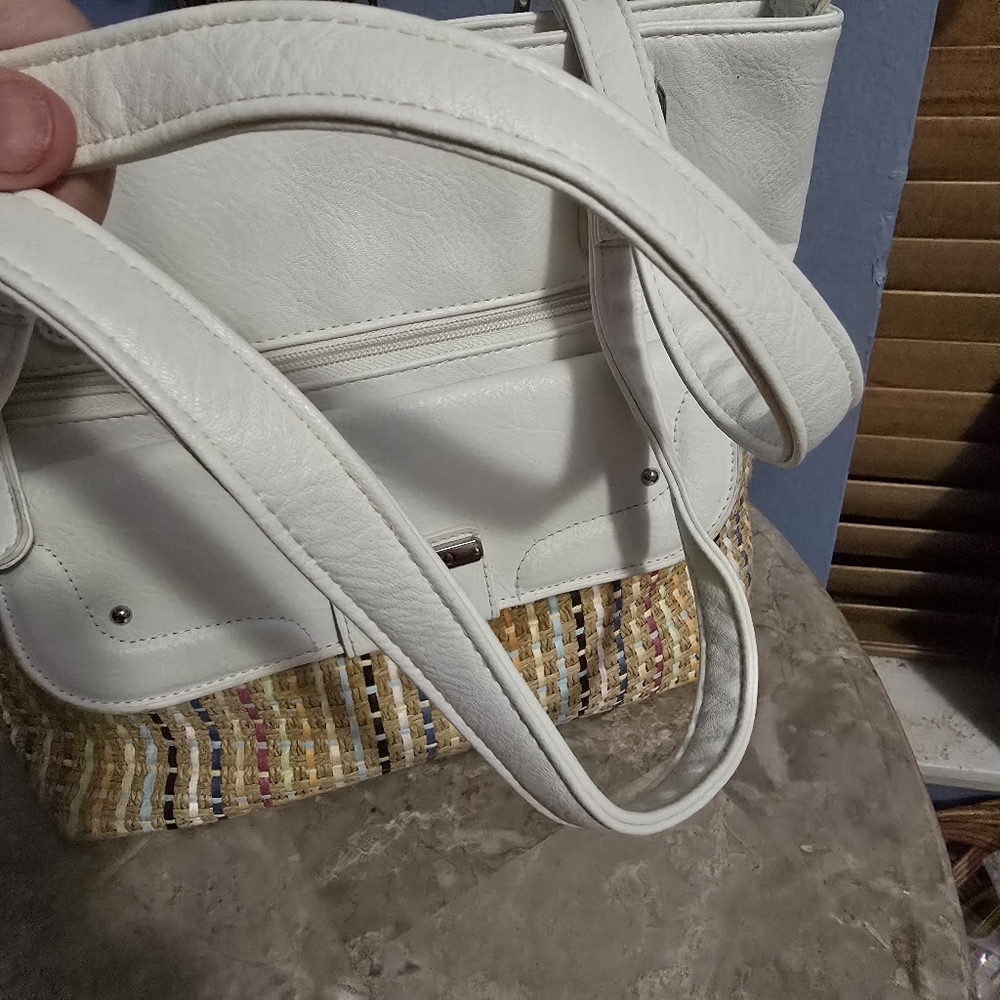 Stone & Co. Cohasset Cream & Multicolor Woven Straw Shoulder Bag - Picture 9 of 16